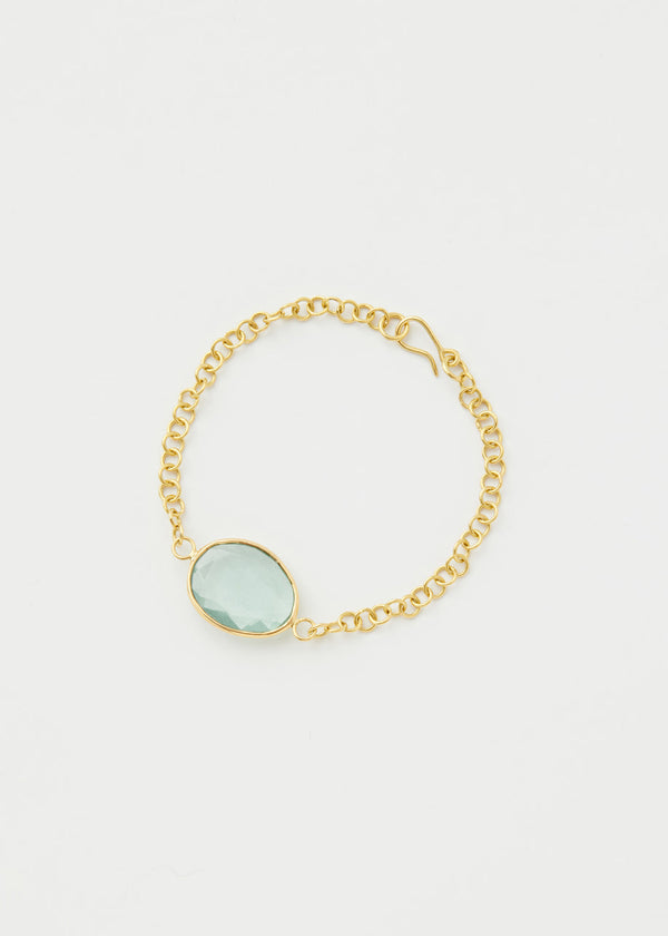 Pippa Small 18kt Gold Aquamarine Single Stone Bracelet
