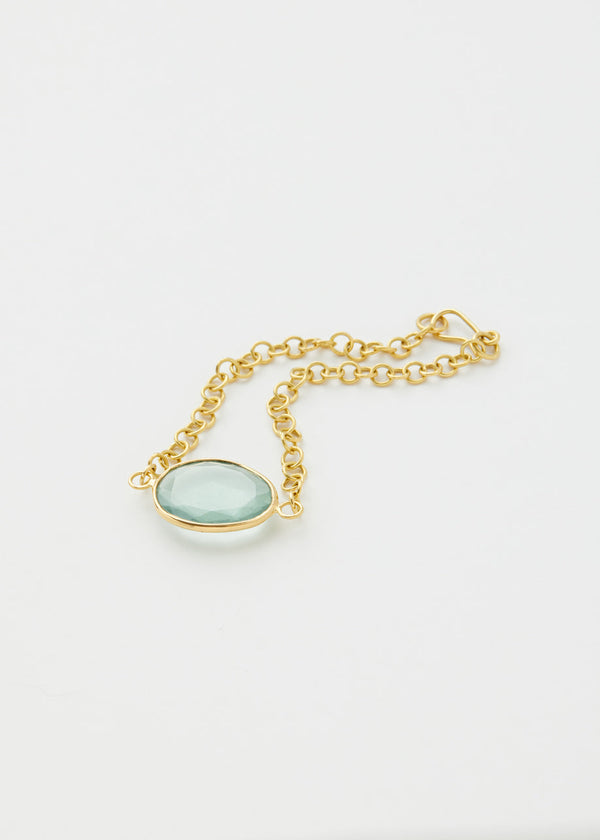 pippa small 18kt Gold Aquamarine Single Stone Bracelet