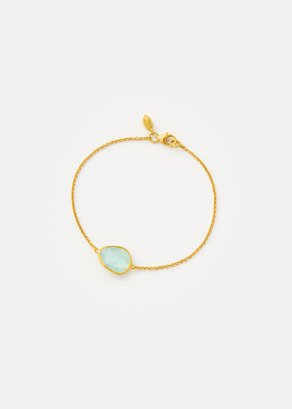 pippa small 18kt Gold Aquamarine Small Single Stone Bracelet