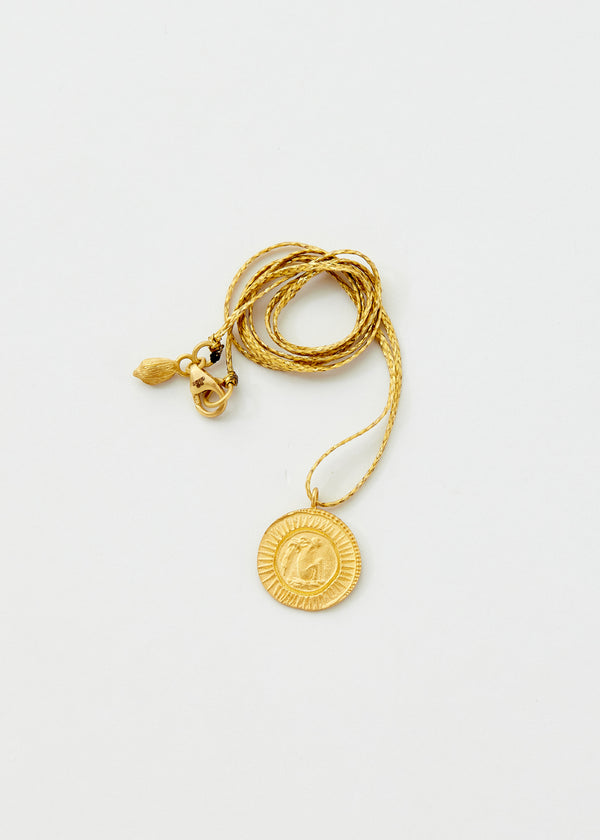 Pippa Small 18kt Gold Aquarius Horoscope Pendant On Cord