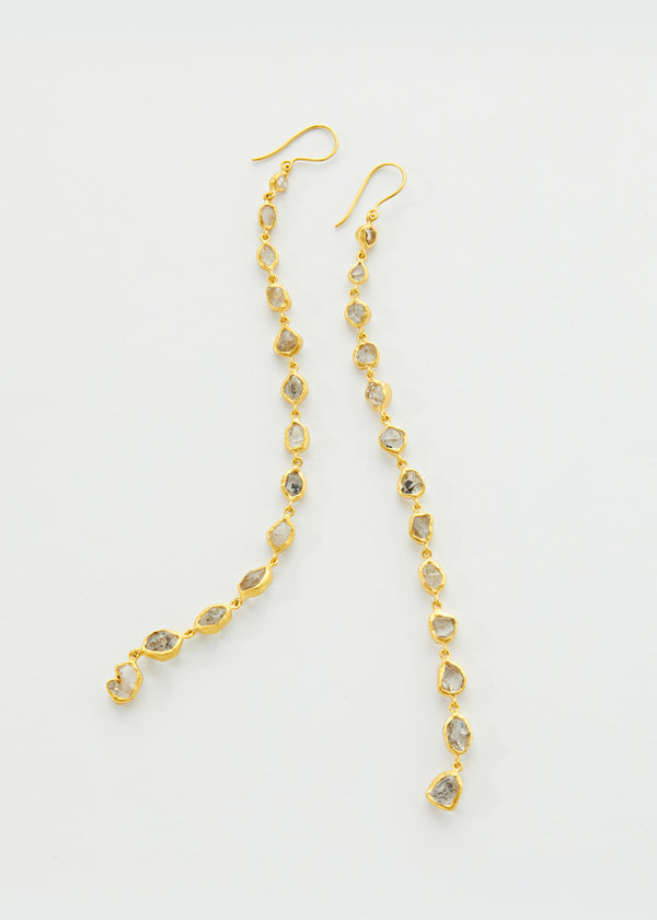 Pippa Small 18kt Gold Beira Herkimer Long Drop Earrings