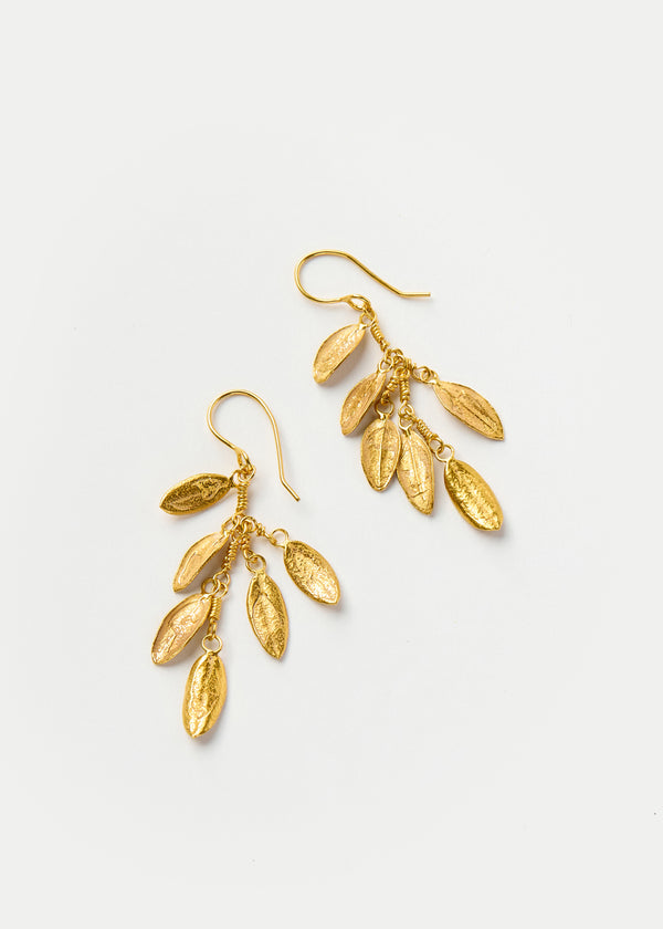 Pippa Small 18kt Gold Bethlehem Multi Zaytun Leaf Earrings