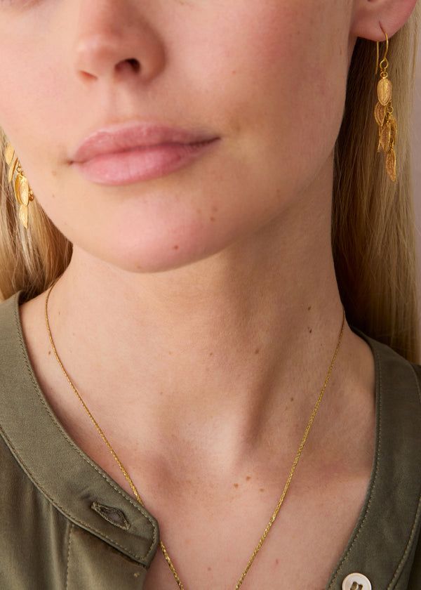 Pippa Small 18kt Gold Bethlehem Multi Zaytun Leaf Earrings