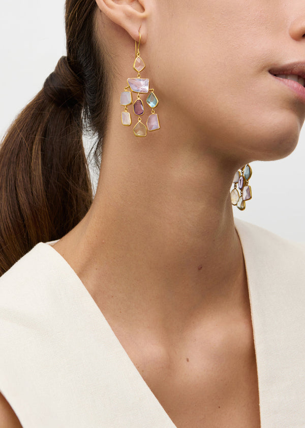 Pippa Small 18kt Gold Birds Lament Chandelier Earrings