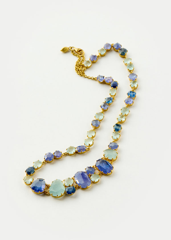 Pippa Small 18kt Gold Blue Mixed Stones Full Stone Necklace