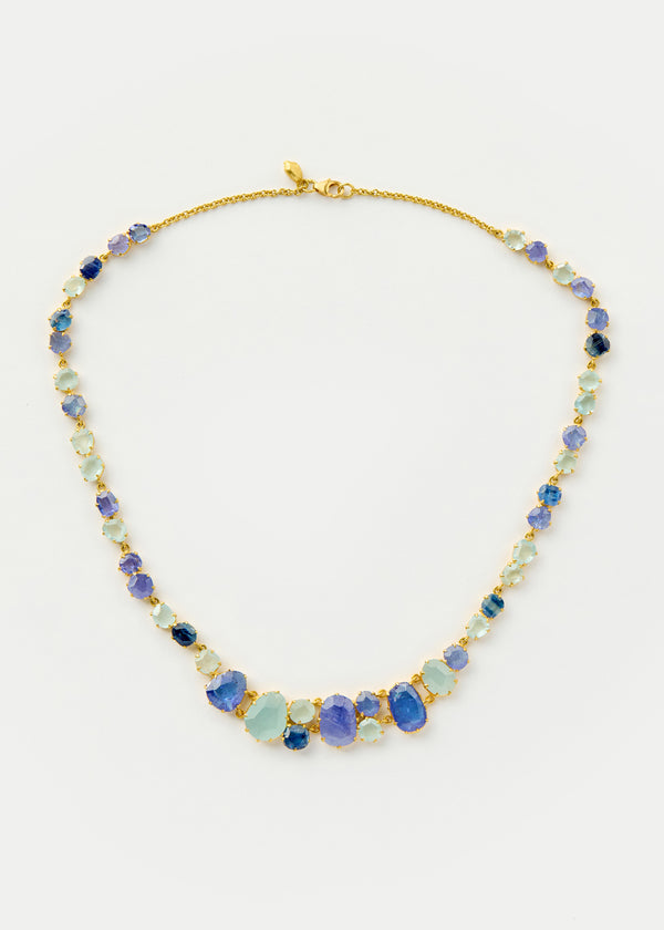 pippa small 18kt Gold Blue Mixed Stones Full Stone Necklace