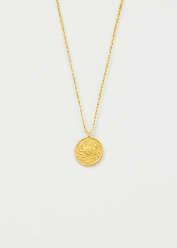Pippa Small 18kt Gold Cancer Horoscope Pendant On Cord