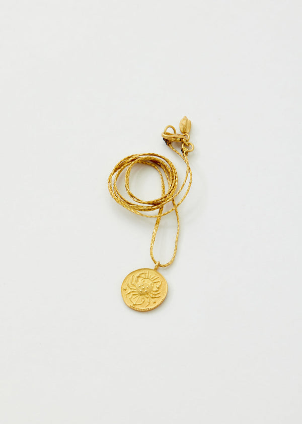 pippa small 18kt Gold Cancer Horoscope Pendant on Cord