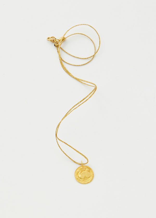 pippa small 18kt Gold Capricorn Horoscope Pendant on Cord