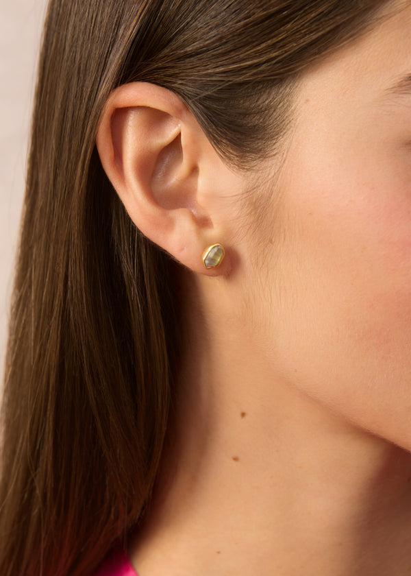 Pippa Small 18kt Gold Cerulean Aquamarine Classic Studs