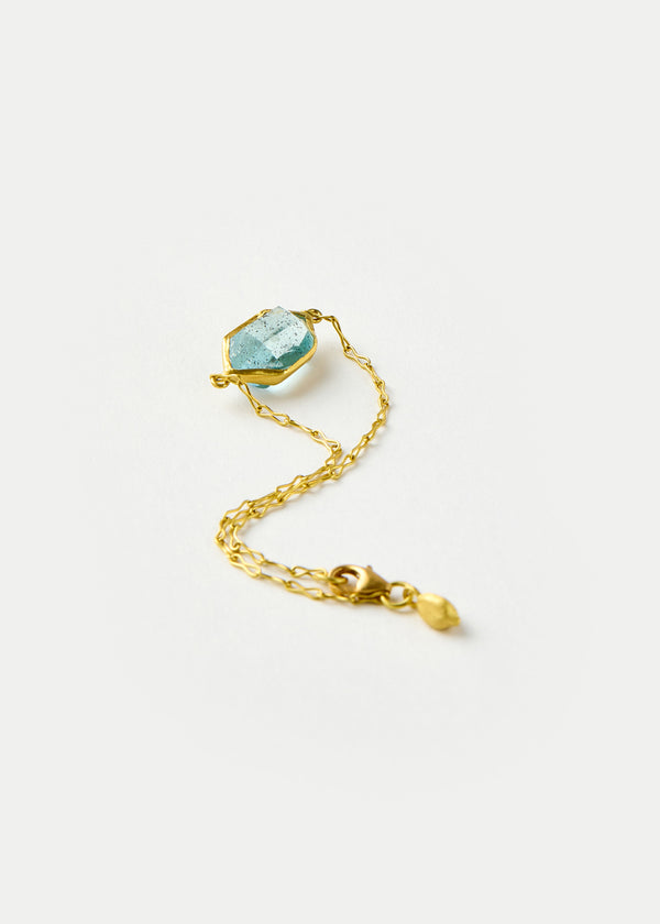 Pippa Small 18kt Gold Cerulean Aquamarine Single Stone Bracelet