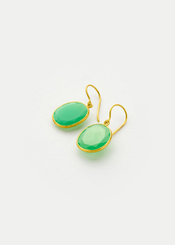 Pippa Small 18kt Gold Chrysoprase Single Drop Earrings