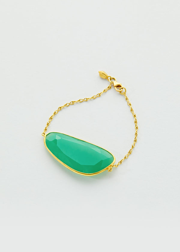 pippa small 18kt Gold Chrysoprase Single Stone Bracelet