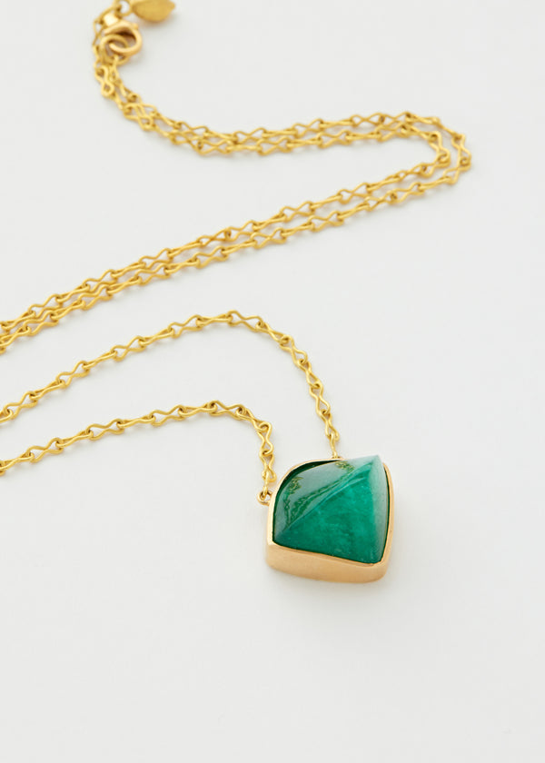 Pippa Small 18kt Gold & Colombian Pointed Emerald Necklace
