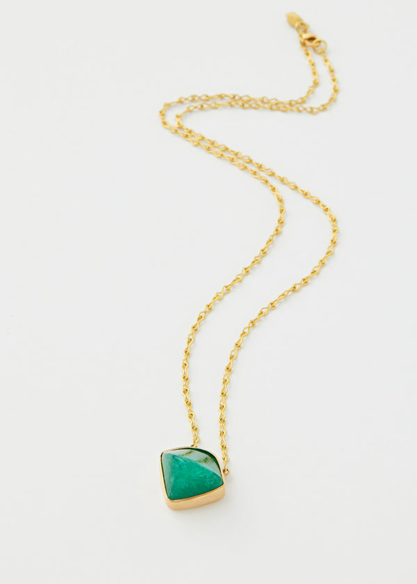 Pippa Small 18kt Gold & Colombian Pointed Emerald Necklace
