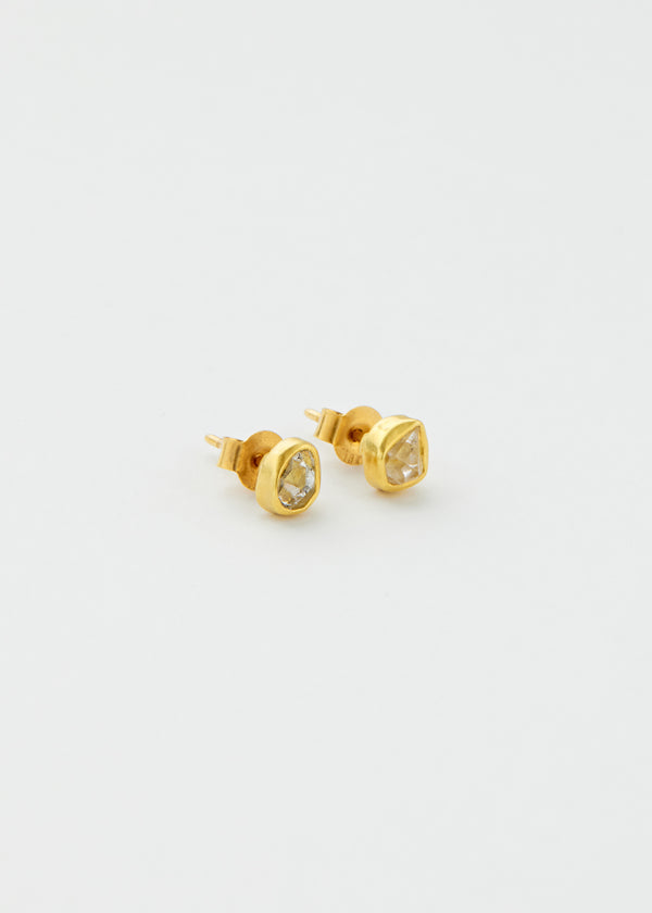 pippa small 18kt Gold Crystallinity Classic Herkimer Diamond Studs