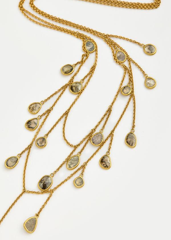 Pippa Small 18kt Gold Cupid's Arrow Diamond Fringe Necklace