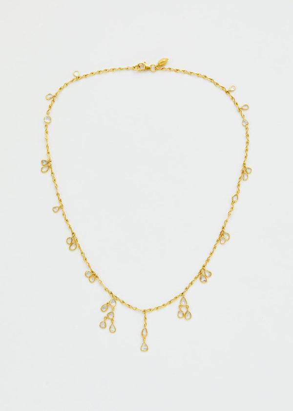 pippa small 18kt Gold Diamond Cluster Knot Necklace