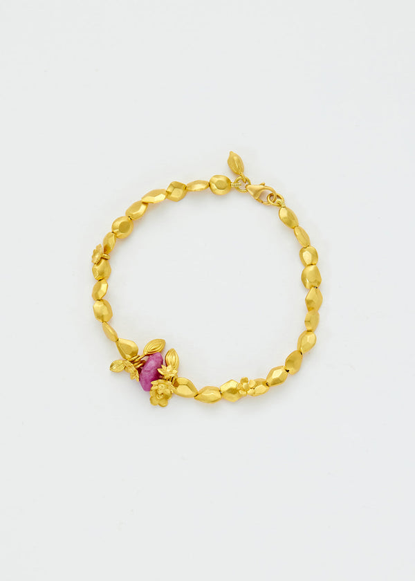 pippa small 18kt Gold Garden of Eden Rough Ruby Bracelet