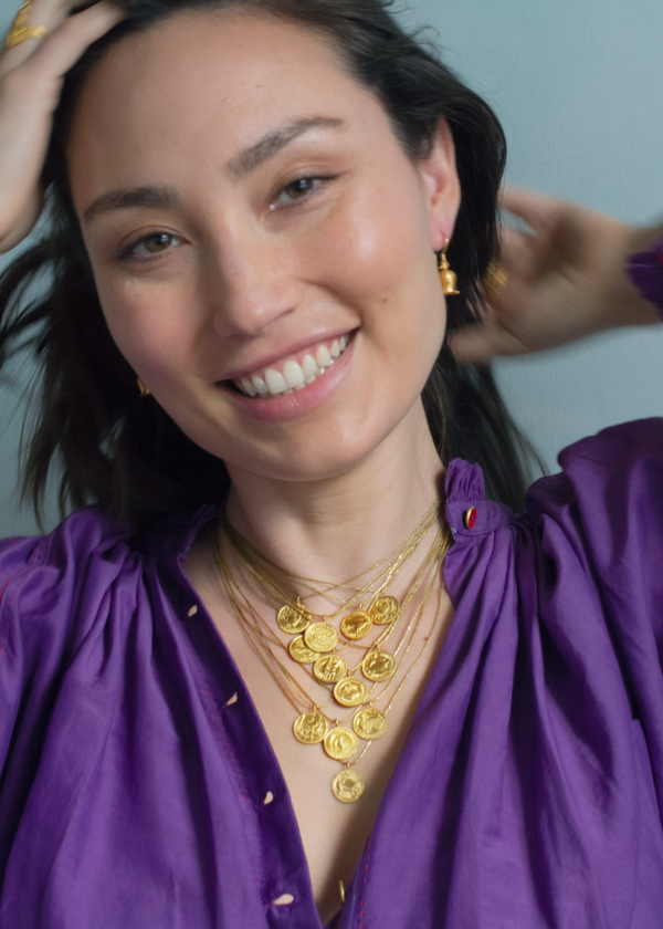 Pippa Small 18kt Gold Gemini Horoscope Pendant On Cord