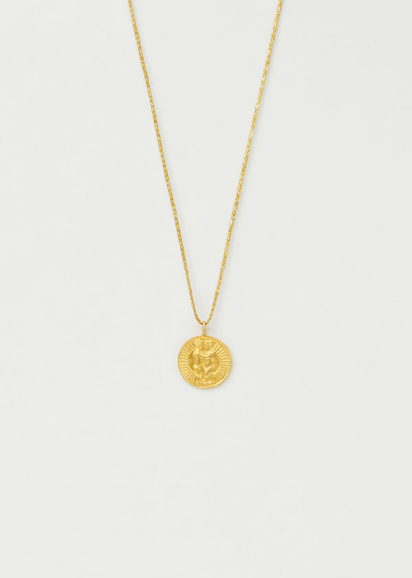 pippa small 18kt Gold Gemini Horoscope Pendant on Cord