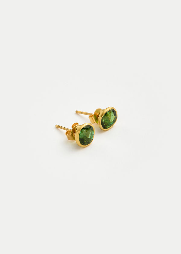 pippa small 18kt Gold Green Tourmaline Classic Studs