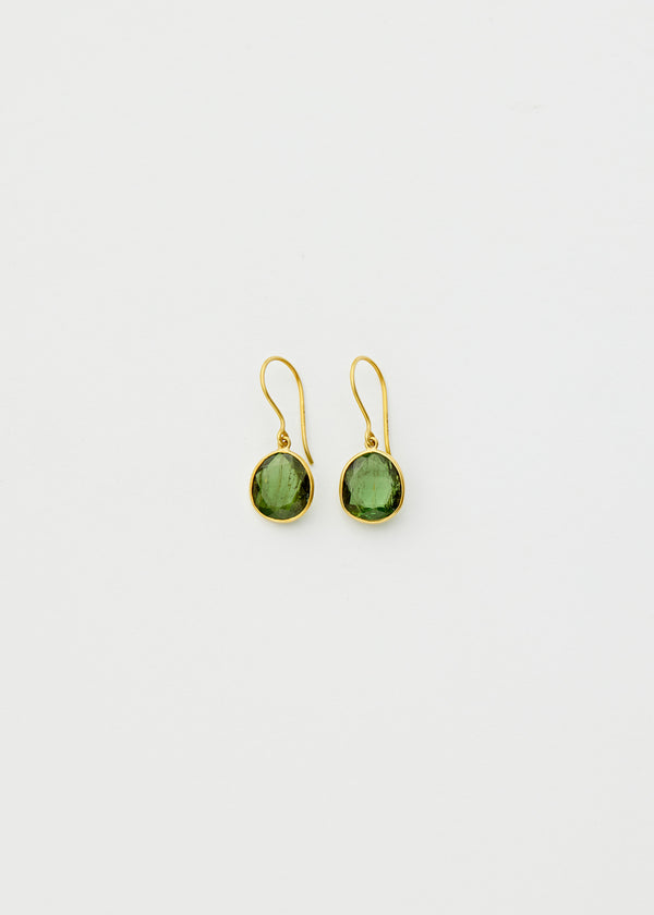 pippa small 18kt Gold Green Tourmaline Single Drop Earrings