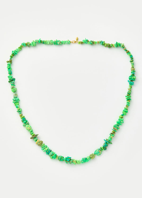 pippa small 18kt Gold Green Turquoise Long Beaded Necklace