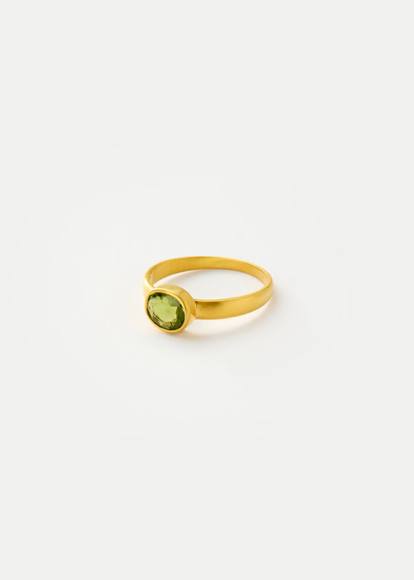 pippa small 18kt Gold Hanabi Green Tourmaline Greek Ring