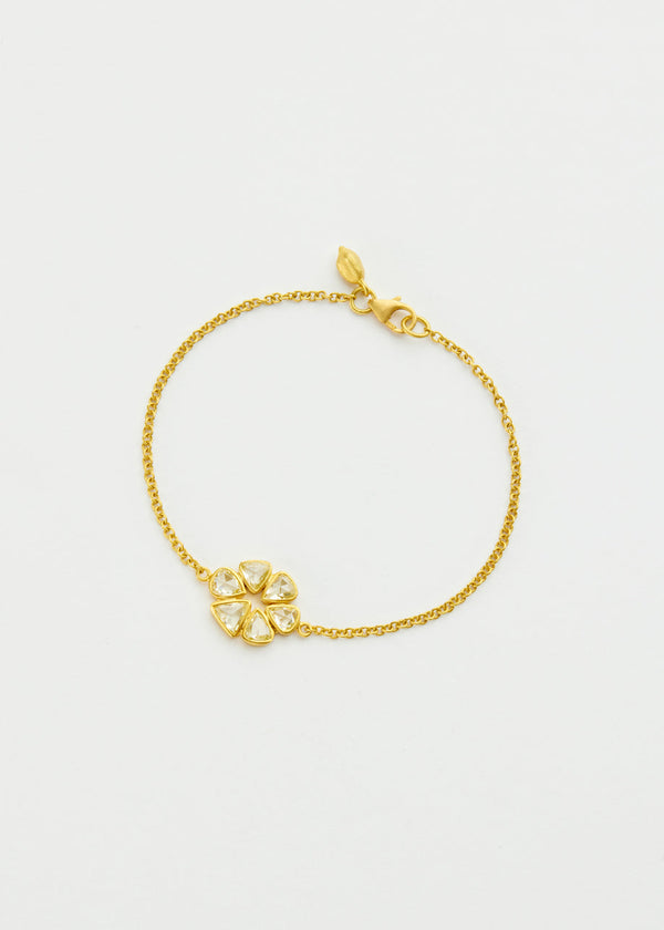 Pippa Small 18kt Gold Helios Diamond Flower Cluster Bracelet