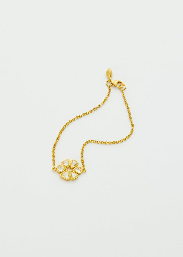 pippa small 18kt Gold Helios Diamond Flower Cluster Bracelet