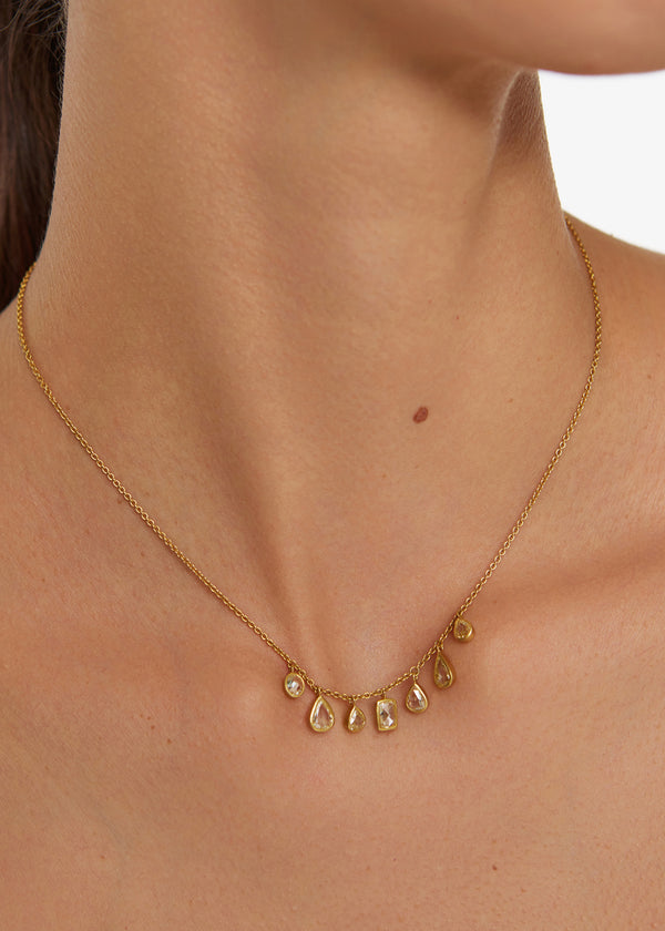 Pippa Small 18kt Gold Helios Diamond Fringe Necklace