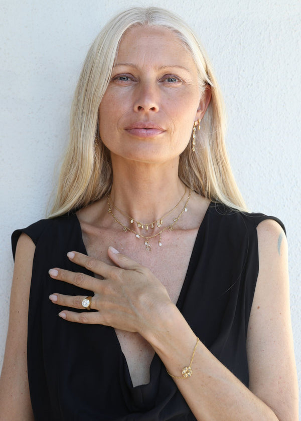 Pippa Small 18kt Gold Helios Diamond Fringe Necklace