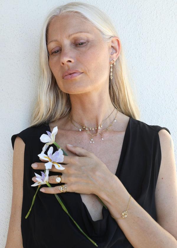 Pippa Small 18kt Gold Helios Diamonds Five Drop Earrings