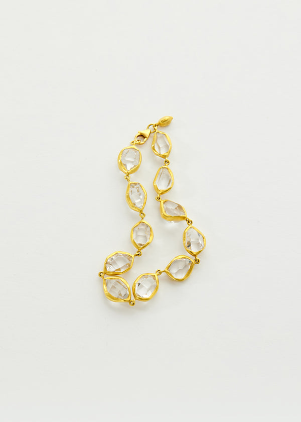 Pippa Small 18kt Gold Herkimer Diamond Full Stone Bracelet