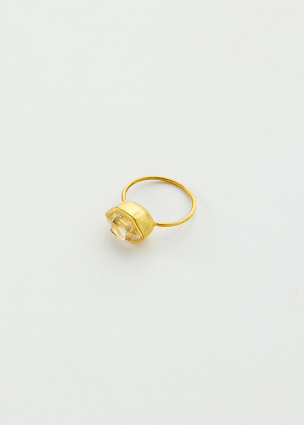Pippa Small 18kt Gold Herkimer Metamorphic Cup Ring
