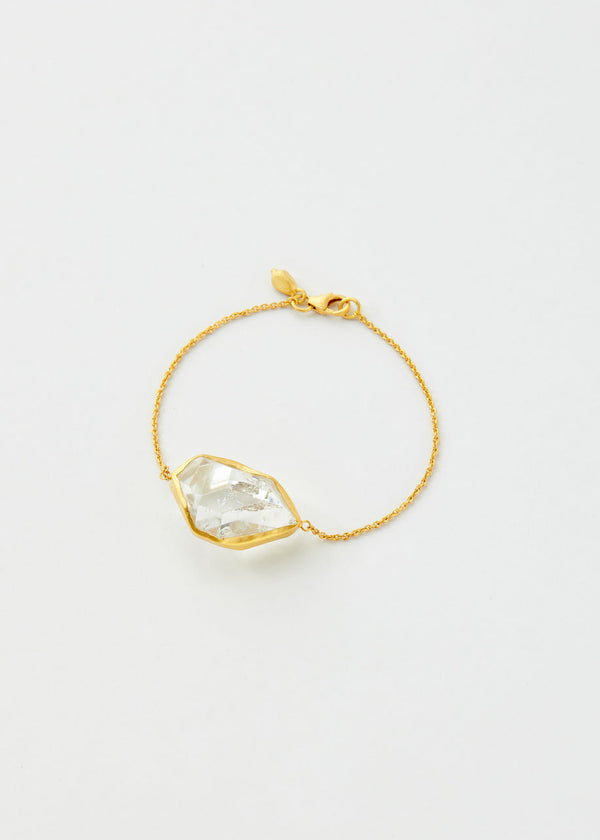 Pippa Small 18kt Gold Herkimer Metamorphic Single Stone Bracelet
