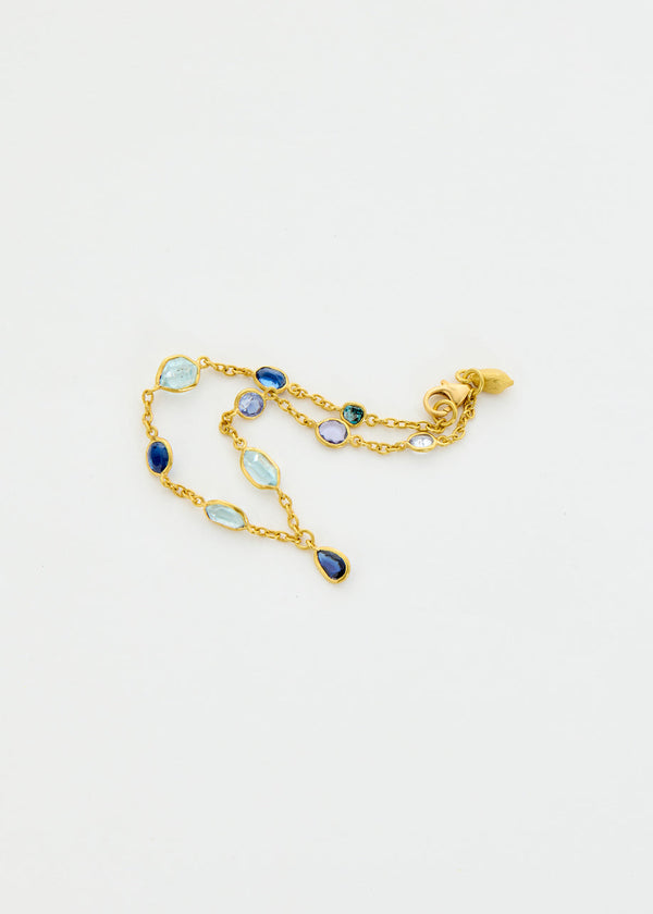 Pippa Small 18kt Gold Indigo Mixed Stones Drop Bracelet