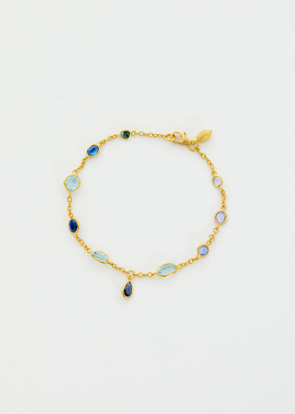 pippa small 18kt Gold Indigo Mixed Stones Drop Bracelet