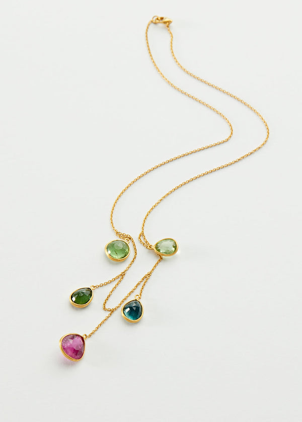 Pippa Small 18kt Gold Iris Mixed Tourmaline Necklace