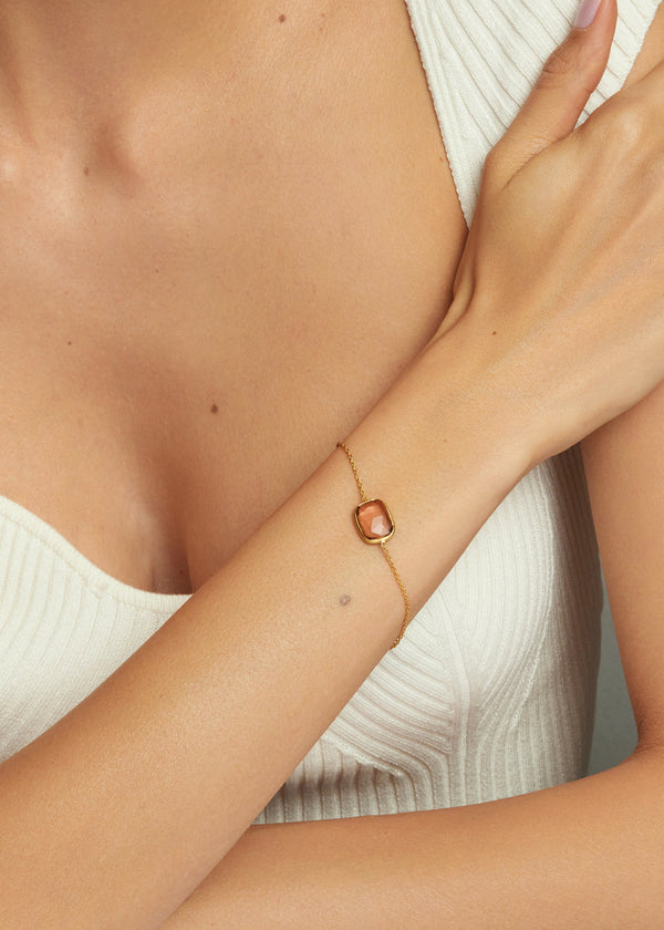 Pippa Small 18kt Gold Iris Orange Tourmaline Bracelet