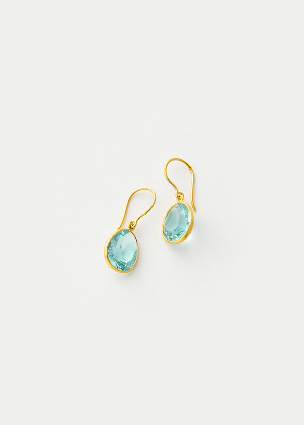 Pippa Small 18kt Gold Koh-i-Noor Aquamarine Small Single Drop Earrings