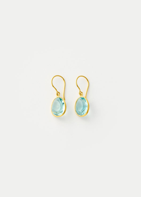 pippa small 18kt Gold Koh-i-Noor Aquamarine Small Single Drop Earrings