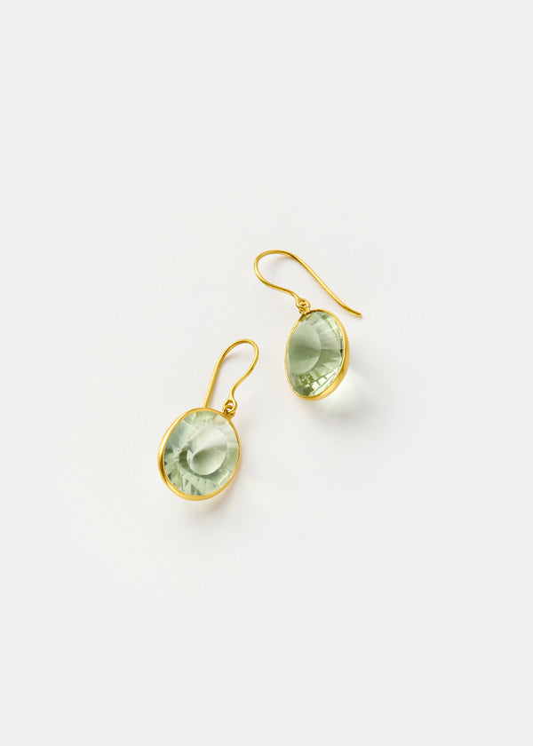 Pippa Small 18kt Gold Koh-i-Noor Green Amethyst Single Drop Earrings