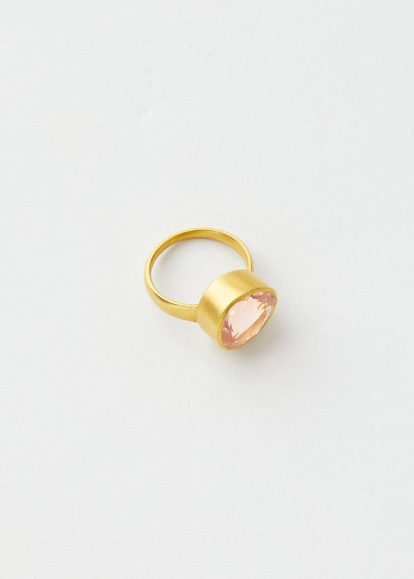 Pippa Small 18kt Gold Koh-i-Noor Rose Quartz Greek Ring