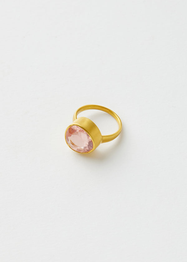 pippa small 18kt Gold Koh-i-Noor Rose Quartz Greek Ring