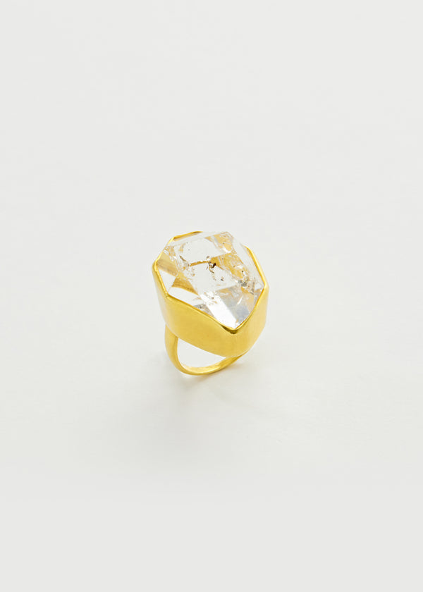 pippa small 18kt Gold Krustallos Herkimer Diamond Greek Ring