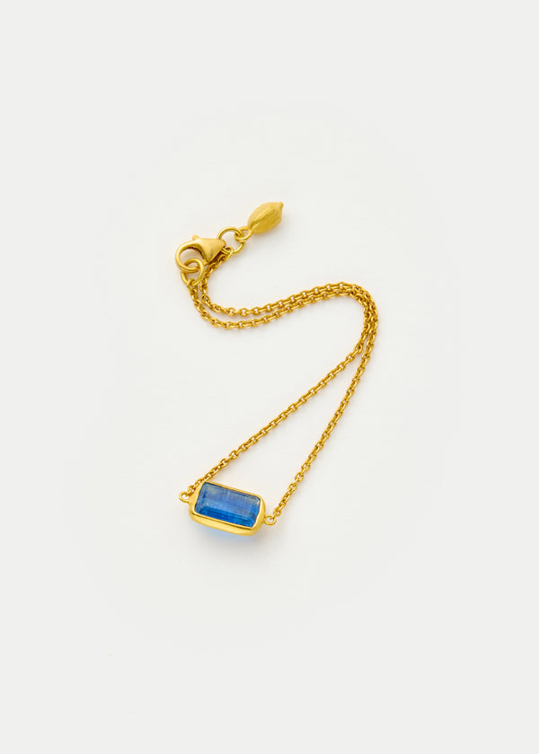 Pippa Small 18kt Gold Kyanite Small Single Stone Bracelet