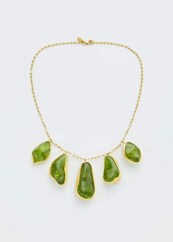 Pippa Small 18kt Gold Large Peridot Colette Set Necklace