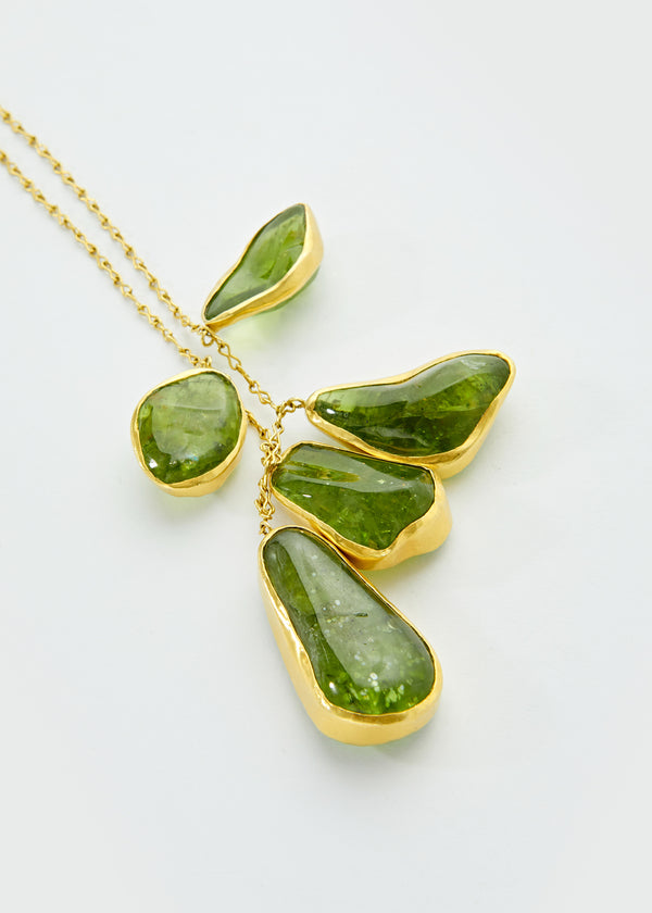 Pippa Small 18kt Gold Large Peridot Colette Set Necklace